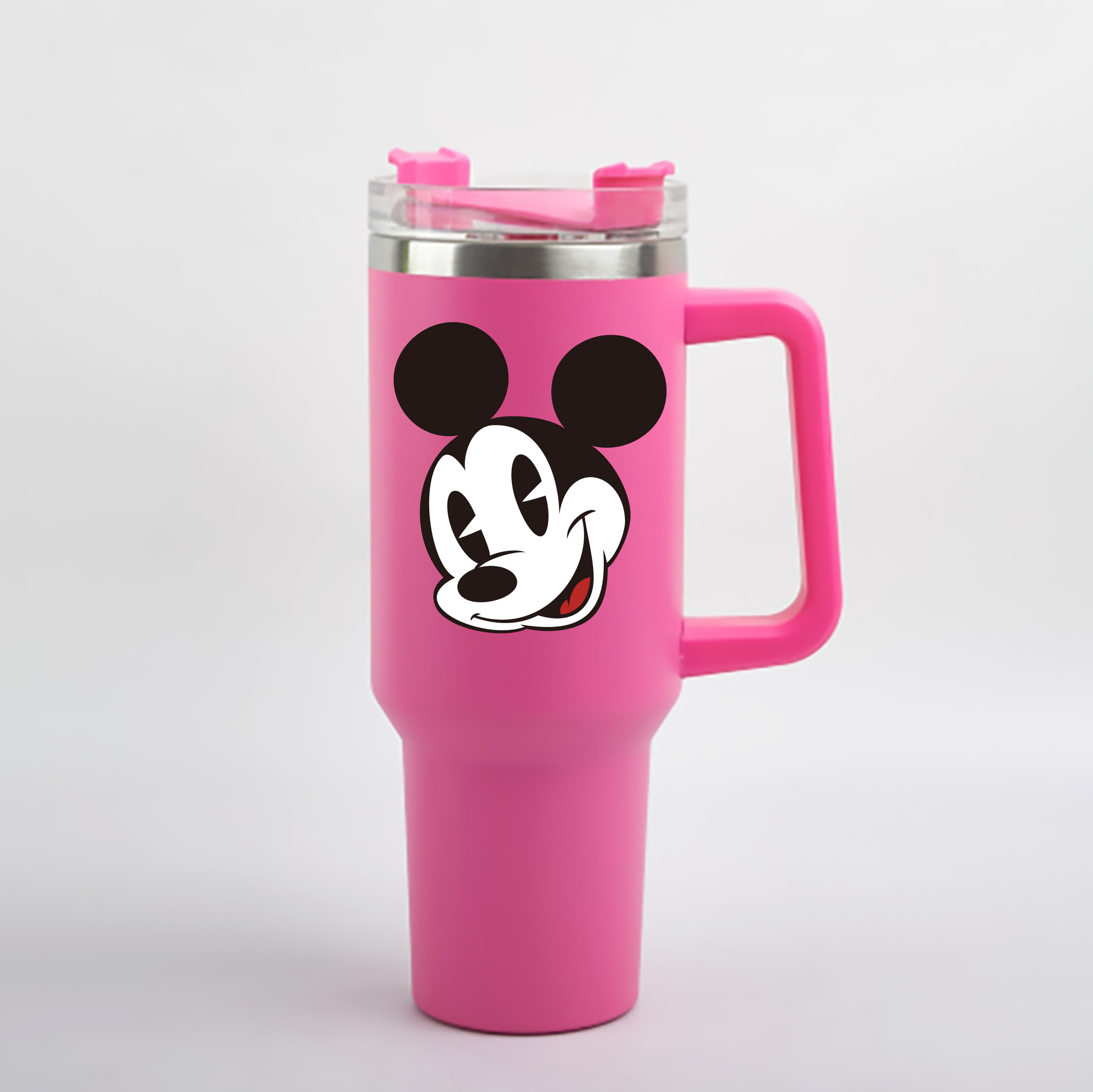 （画像用） ミッキーマウス Mickey Mouse 1200mL車用タンブラー - クリスタルステッカー（プラスチックストロー付き）